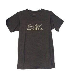 Crown Royal Vanilla Graphic T Shirt Women's size Small Brown with Cream Writing